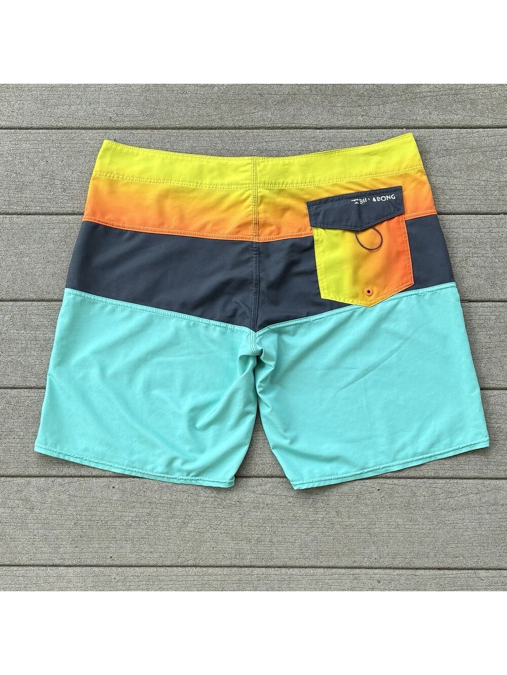 Billabong Platinum × Board ShortsMens 38 Color Block Surf Swim